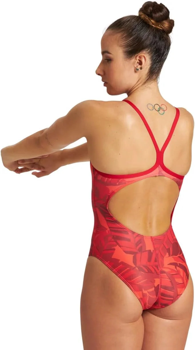 ARENA Womens Tropicals One Piece Light Drop Back Swimsuit Athletic Ladies Swimwear for Swimming