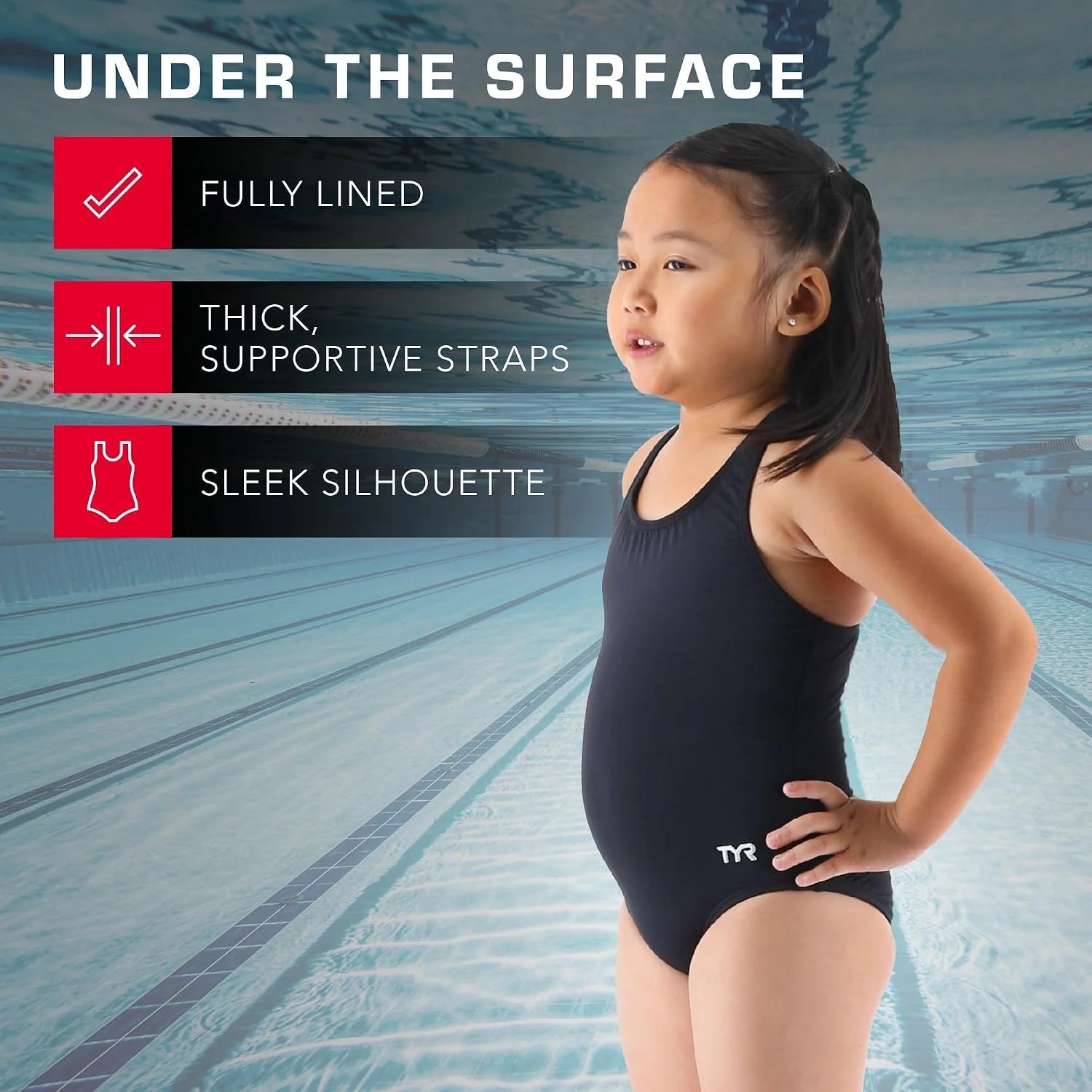 TYR Girls' Durafast Lite Ella Maxfit Swimsuit - Youth One Piece Swim Suit