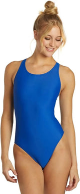 iSwim Spirit Wide Strap One Piece Swimsuit, Wide Strap Comfort Fit, Low Hip Cut, Full Coverage, Multi Colors