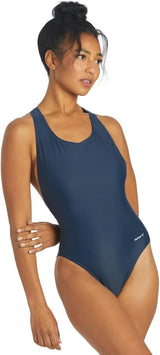 Sporti Women's Athletic Wide Strap Cross Back One-Piece Swimsuit Swimming