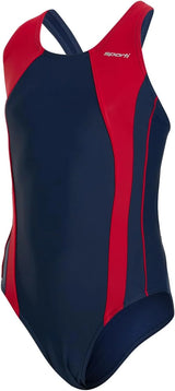 Sporti Girls' & Women's Athletic Wide Strap Abstract Print One-Piece Suit
