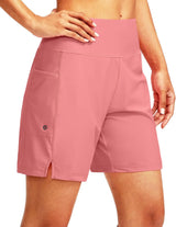 G Gradual Women's 7" Long Swim Board Shorts with Liner Pockets