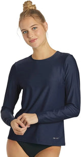Sporti Women's Long Sleeve UPF 50+ Sun Protection Rash Guard, Swim Shirts