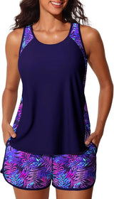 Summer Mae Blouson Women's Tankini Swimsuits Tummy Control Bathing Suits