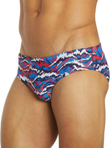 Sporti Men's Athletic Swim Brief Swimsuit, Printed Colors & Solid Swimwear