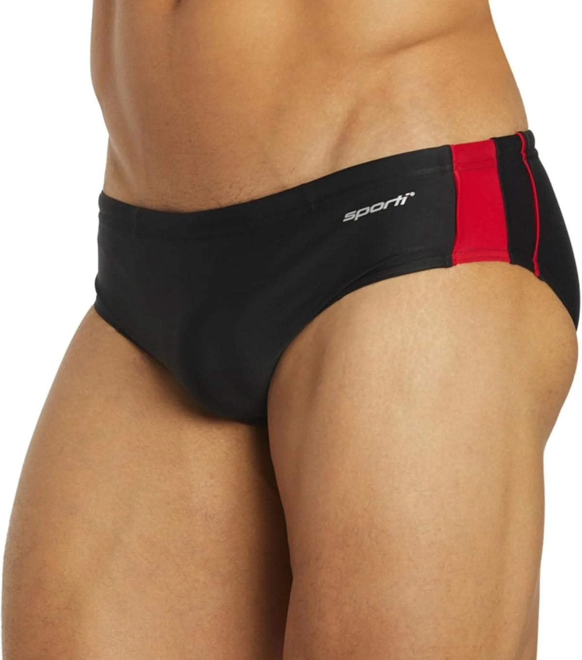 Sporti Men's Athletic Swim Brief Swimsuit, Printed Colors & Solid Swimwear