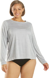 Sporti Women's Plus Size S/S & L/S Swim Shirt UPF 50+ - Rash Guard Shirts
