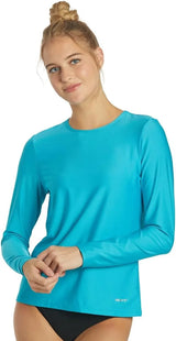 Sporti Women's Long Sleeve UPF 50+ Sun Protection Rash Guard, Swim Shirts