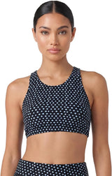 Sporti Women's Athletic Active High Neck Crop Bikini Top, Swim Top Only