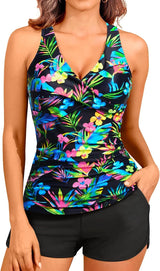 Women Tankini Swimsuits with Shorts Two Piece Tummy Control Bathing Suits