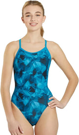 Sporti Girls' & Women's Athletic Thin Strap Lycra Printed One-Piece Suit