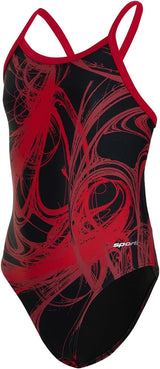 Sporti Girls' & Women's Athletic Thin Strap Lycra Printed One-Piece Suit