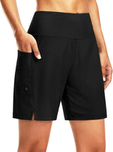 G Gradual Women's 7" Long Swim Board Shorts with Liner Pockets
