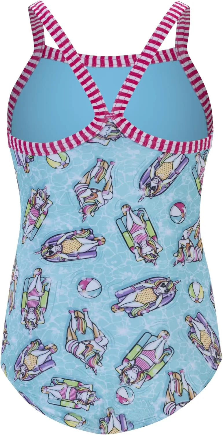 Dolfin Little Girls One Piece Swimsuit for Little Girls and Toddlers