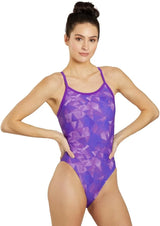 Sporti Girls' & Women's Athletic Thin Strap Lycra Printed One-Piece Suit