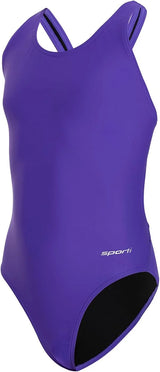 Sporti Girls' & Women's Athletic Wide Strap Abstract Print One-Piece Suit