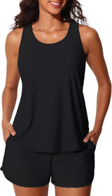 Summer Mae Blouson Women's Tankini Swimsuits Tummy Control Bathing Suits