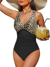 Women's Tummy Control One Piece Swimsuit Push Up Full Coverage Bathing Suit
