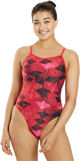 Sporti Girls' & Women's Athletic Thin Strap Lycra Printed One-Piece Suit