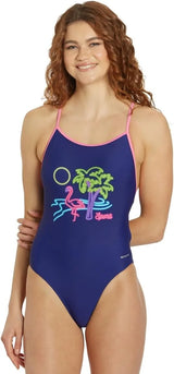 Sporti Women's Athletic Tie Back One-Piece Swimsuit, Bathing Swimming Suit