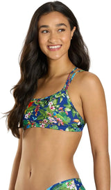 Sporti Women's Athletic Double Cross Workout Bikini Top Bathing Suit