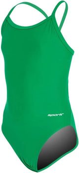 Sporti Girls' Athletic Thin Strap One-Piece Swimsuit, Abstract Printed Suit