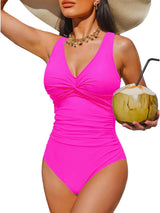 Women's Tummy Control One Piece Swimsuit Push Up Full Coverage Bathing Suit