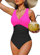 Women's Tummy Control One Piece Swimsuit Push Up Full Coverage Bathing Suit