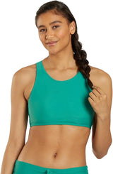 Sporti Women's Athletic Active High Neck Crop Bikini Top, Swim Top Only