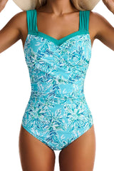 One Piece Swimsuit for Women Tummy Control Wide Straps Bathing Suits Full Coverage Swim Suit Color Block Swimwear
