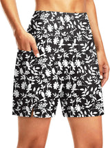 G Gradual Women's 7" Long Swim Board Shorts with Liner Pockets