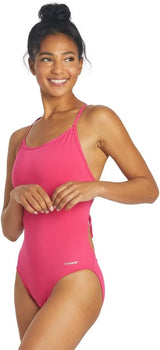 Sporti HydroLast Women's Athletic Tie Back One-Piece Swimsuit, Bathing Suit