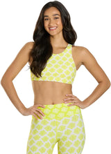 Sporti Women's Athletic Active High Neck Crop Bikini Top, Swim Top Only