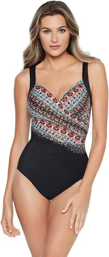 Miraclesuit Women's Swimwear Sanibel Tummy Control Underwire Bra One Piece Swimsuit