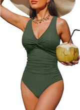 Women's Tummy Control One Piece Swimsuit Push Up Full Coverage Bathing Suit