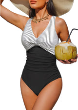 Women's Tummy Control One Piece Swimsuit Push Up Full Coverage Bathing Suit