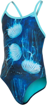 Sporti Girls' & Women's Athletic Thin Strap Lycra Printed One-Piece Suit