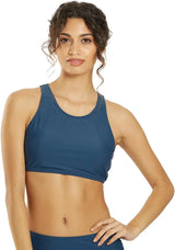 Sporti Women's Athletic Active High Neck Crop Bikini Top, Swim Top Only