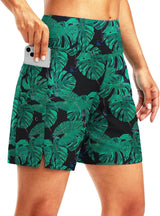 G Gradual Women's 7" Long Swim Board Shorts with Liner Pockets