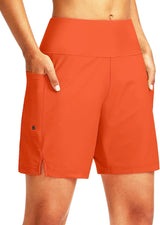 G Gradual Women's 7" Long Swim Board Shorts with Liner Pockets