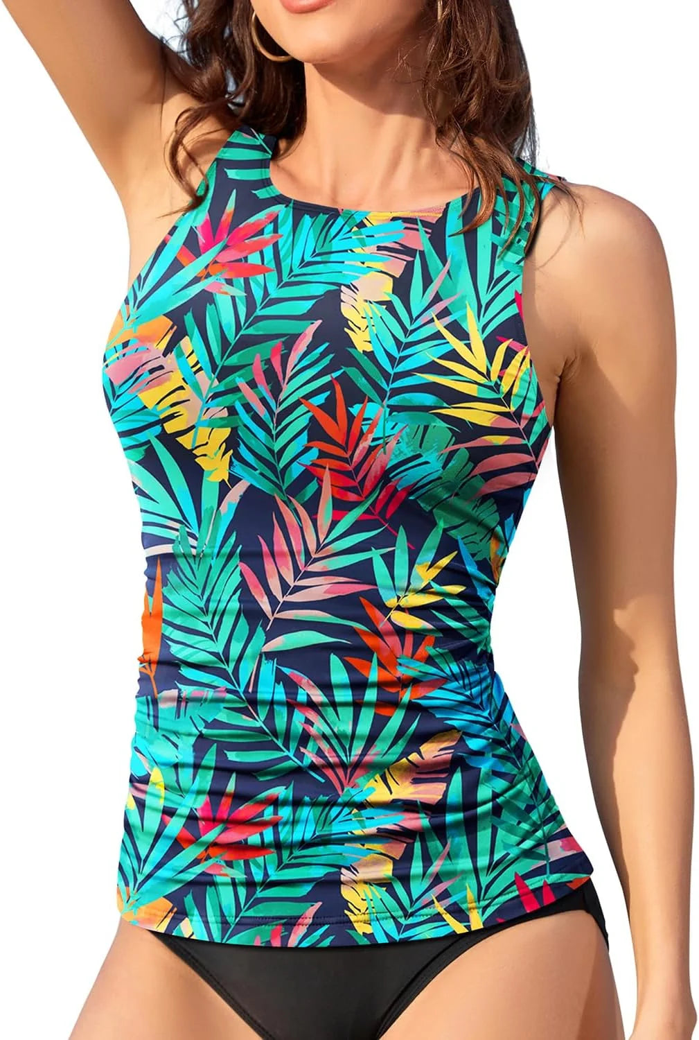 Daci Tankini Tops for Women Tummy Control Swim Top Only