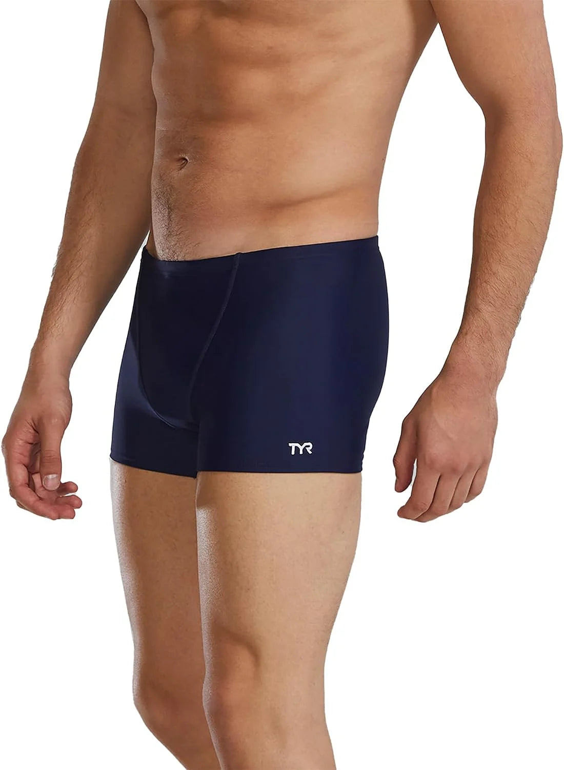 TYR Men's Square Leg Swimsuit - TYReco Eco Solid Lap Swimming Trunk Brief