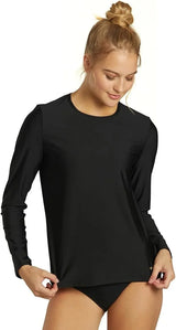 Sporti Women's Long Sleeve UPF 50+ Sun Protection Rash Guard, Swim Shirts