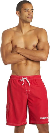 Sporti Men's Athletic Hybrid Cargo Swim Trunk, Quick Dry Swim Shorts