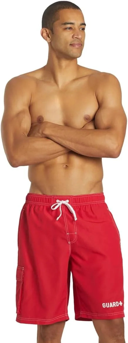 Sporti Men's Athletic Hybrid Cargo Swim Trunk, Quick Dry Swim Shorts