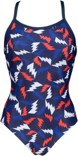 ARENA Women's Kikko Light Drop Back One Piece - Chlorine Resistant, UV Protection, Supportive Thin Straps Swimsuit