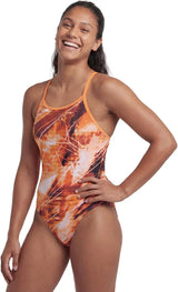 Sporti Girls' & Women's Athletic Thin Strap Lycra Printed One-Piece Suit