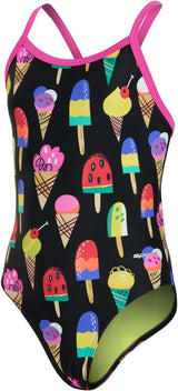 Sporti Girls' & Women's Athletic Thin Strap Lycra Printed One-Piece Suit