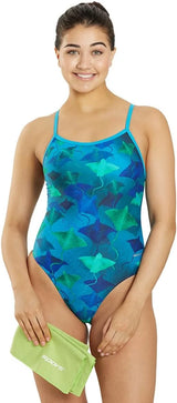 Sporti Girls' & Women's Athletic Thin Strap Lycra Printed One-Piece Suit