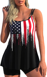 ROSEWE Double Straps Tankini Swimsuits for Women 2 Piece Bathing Suits